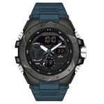 Carlington Analog-Digital Sports Watch Chronograph, Dual Time,Alarm, Stopwatch, Calendar, Water-Resistant, Shock-Resistant, Back Light Display. The Perfect Watch for Men-CT9140 Series (Teal)