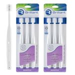 Brilliant Sensitive Toothbrush – 360 Round Head Soft Bristle Toothbrush, Oral Hygiene Products That are Great for Diabetics, Seniors, and Those with Dry Mouth and Sensitive Teeth, White, 6 Count