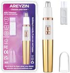 AREYZIN Nose Trimmer for Women Ladies Painless Ear and Nose Hair Trimmer for Men Eyebrow Facial Ear Hair Trimmer Nose Hair Clipper Professional, Waterproof, Gold