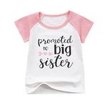 Sanqidu Promoted to Big Sister T Shirts Tops Toddler Baby Girl Going to be a Big Sister Tees Clothes Summer Outfit Announcement Gift (Arrow Heart, 2-3 Years)