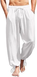 COOFANDY Men's Linen Pants Casual Yoga Harem Pants Beach Baggy Hippie Pants
