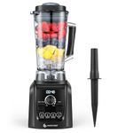 AMZCHEF Blender Smoothie Maker, 2000W Smoothie Blender with 2L Jug, 32000RPM Infinite High Speed Blender for Kitchen, 6 Blades in 3 Layers, 4 Preset Menus Blender for Smoothies, Classic Black