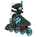 K2 Kinetic 80 Women's Inline Skates - Black/Turquoise, 7.5
