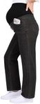 GRAPENT Jeans for Women Maternity Clothes Womens Jeans Maternity Clothes for Pregnant Women Fall Pregnancy Pants Washed Black Small US Size 4-6