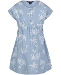 Nautica Girls' Short Sleeve Chambray Dress, Chambray Palm, 4