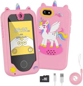 Etpark Smartphone per Bambini/Bambina, Cellulare per Bambini, Regalo per Bambini Dai 3 ai 12 Anni, Cellulare Giocattolo Educativo con 13 Giochi, Telecamera, Musicale, Favola, Disegno, Sveglia