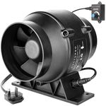 DUCTURBO 4 Inch Inline Duct Fans Plastic Housing, 160 CFM Ventilation Exhaust Fan Ideal for Indoor Heating Cooling Transfer Or Grow Tents Air Boosting, With Variable Speed Controller