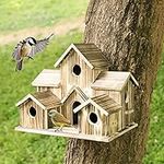 Wooden Bird House 6 Hole Handmade N