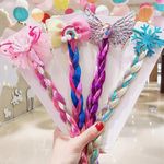 3PCS Girls Cute Cartoon Bow Butterfly Colorful Braid Headband Kids Ponytail Holder Rubber Bands Fashion Hair Accessories