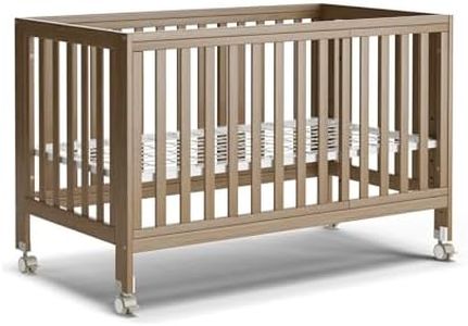 MAMAZING EvoNest Baby Crib, 11 in 1 Convertible Mini Crib with Wheels, 100% New Zealand Pinewood Growing Bed, 4 Adjustable Mattress Height ，Walnut Brown
