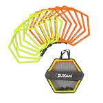 ZUKAM Hex Agility Rings for Speed Training & Agility Footwork Training Speed Hurdles Ladder with Carrying Bag (12 Rings)