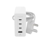 ZAGG mophie USB-C Speedport 120 Wall Charger Hub, 120 Watt, GaN, Fast Charging, Lightning Device, (White, UK Adapter)