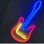 Neon Art Decor Wall Guitar Light Music Bar Neon Signs Bedroom Home Decor Living Room (10 X 18) Inch