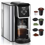 Single Serve Coffee Maker, Personal Coffee Brewer Machine 3 in 1 for Capsule pod, Loose Leaf Tea & Ground Coffee, 50oz Removable Water Reservoir, For Home&Office