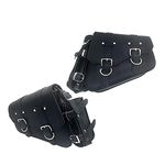 Anzene Motorcycle Saddle Bag Side Tool Bag PU Leather Suitcase Saddle Bag Universal Black Suitable for Harley Sportster (Pair)