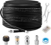 M MINGLE 150 Feet Sewer Jetter Kit for Pressure Washer, 1/4 Inch NPT, Drain Cleaning Hose, Button Nose, and Rotating Sewer Jetting Nozzle, Orifice 4.0, 4.5, 3600 PSI