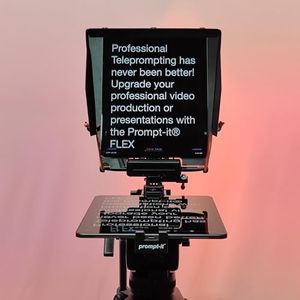 Prompt-it Flex Professional Video Teleprompter Kit | Taller Glass for Natural Eyeline Reading | Sturdy Alloy Rig, Simple Setup & Stylish Carry Case | Fits iPads & Tablets up to 13"