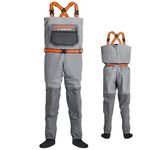 Hunthor Fishing Waders for Men Waterproof Breathable Chest Wader with Insulated Stockingfoot for Fly Fishing, Hunting, Wading (Grey, X-Large)