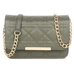 Black Spade Solid Green Quilted Sling Bag For Women And Girls