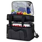 Insulated Lunch Bag Portable Lunch Box for Men Women Leakproof Cooler Bag with Adjustable Strap for Work Office Camping Picnic, Black