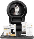 Litter-Robot 4 Supply & Accessory Bundle by Whisker, Black- Automatic Self-Cleaning Cat Litter Box, Includes Litter-Robot 4, Ramp, Mat, 3 OdorTrap Packs, 10 Liners, 30 Wipes, & 2 Carbon Filters