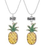 MJartoria BFF Necklaces for 2-Cute Best Friend Necklaces for Girls Boys, Cute Yellow Pineapple Pendant Friendship Necklaces Set