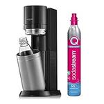 SodaStream Duo Sparkling Water Maker, Sparkling Water Machine & 2x 1L Fizzy Water Bottles, Retro Drinks Maker w. BPA-Free Water Bottle, Glass Carafe & Co2 Gas Bottle for Home Carbonated Water - Black