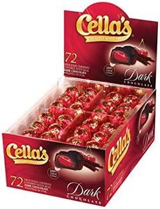 Cella's Dark Chocolate Covered Cherries – Premium Cherry Cordial Candies – Individually Wrapped with Display Box (72-Count Box - 2.25 Pounds)