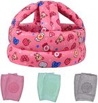 TORASO Baby Helmet & Baby Knee Pads for Crawling,Infant Helmet & Walking Baby Helmet，for Age 6-36 Months, Pink Candy(A)