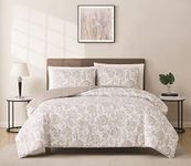 CANNON Sylvana Jacobean Set, White/Taupe Comforter, Twin