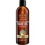 Pure World Moroccan Argan Hair Oil 250ml – 100% Pure & Natural, Moisturising, Smoothing Oil & Rejuvenating for Dry, Damaged Hair, Skin & Nails – Hydrating Hair Treatment & Scalp Care. Made in UK