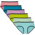 INNERSY Women's Mid Rise Tagless Plain Color Full Coverage Cotton Hipster Panties 6-Pack(Spun Sugar,Medium)