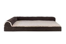 Furhaven Pet 84541081 Espresso Deluxe Chaise Lounge Cooling Gel Top Sofa Pet Bed, Jumbo