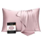 ATreebag 100% Mulberry Silk Pillowcase for Hair and Skin, Double Sided 19 Momme 600 Thread Count Pure Silk Pillow Case with Hidden Zipper and Gift Box (Light Plum, Standard-20 x26,1pc)