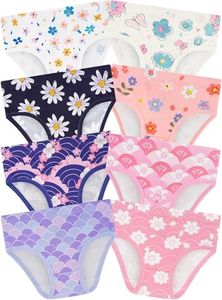BliBliTaTa Girls' Underwear,Soft Cotton Tagless Panties for Toddlers' & Little Kids' Comfort,Breathable Briefs in Sizes 18-24 Months,2T,3T,4T,5T,6T,7,8,10,12 Years Old,8-Pack Butterflies-2T