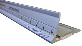 Ruler 30 cm (12 inch) Metal Craft Safety Ruler, Light Weight with a Folding Safety Guard. Centimeters and Inches. Use with Craft Cutting Mat, Craft Cutter, Rotary Cutter,Stanley or Xacto.