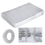 Window Insulation Kit for 10 Windows of 3' x 5' - Indoor Window Plastic for Winterizing, Tear Resistant Transparent Shrink Window Cover with Double-Side Tape, 63 × 433 in