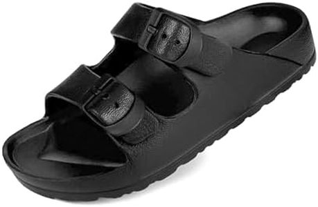 Pisumg Kids Slides Sandals Double Buckle Adjustable Boys Girls