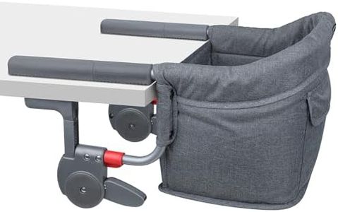 JOZZVE Premium Hook On High Chair, One-Pull Quick Install No Twisting, Heavy Duty Steel Frame, Safe Materials Clip on Table Chair, Portable Baby Feeding Chair with Storage Bag for Travel Home