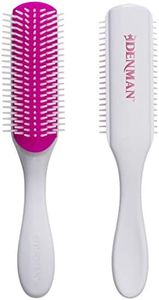 Denman Curly Hair Brush D3 (Cherry Blossom) 7 Rows Styling Brush for Detangling, Separating, Shaping and Defining Curls - For Him and Her