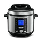 Gourmia GPC965 Digital Multi-Functional Pressure Cooker-Automatic Pressure Release-Adjustable Control-13 Cook Modes-Removable Stainless Steel 6Qt Pot-Lid Lock-Auto Stir Function,Silver & Black