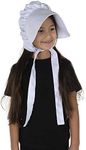 Dress Up America Deluxe Pioneer White Bonnet for Girls - Product Comes Complete with one Polyester White Bonnet