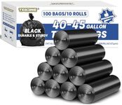 Large Contractor Trash Bags 40-45 Gallon 1.6 Mil - 100 Count Heavy Duty Black Garbage Bags Unscented Thick Commercial Trash Can Liners for Construction Industrial Yard Outdoor Lawn and Leaf