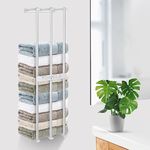 Wall Towel Rack for Rolled Bath Towels,New Upgrade 3 Bar Towel Racks for Bathroom Wall Mounted,Bath Towel Holder,Bathroom Organizer,Bathroom Towel Storage,Washcloths in Small Bathroom/RV/Camper