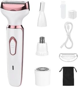 SEABIRD Electric Razors for Women, 4 in 1 Women Electric Shaver, Bikini Trimmer for Women for Face Arm Legs Underarm Eyebrows Nose Hair, Portable Rechargeable Womens Travel Razor with Detachable Head, White