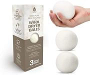 Pursonic Laundry Wool Dryer Balls – Reusable Dryer Balls Made from 100% Pure New Zealand Wool – Natural Fabric Softener Balls - Saves Drying Time/Energy Consumption (Pack of 3)