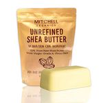 Mitchell Organics, Unrefined African Shea Butter | 16 Oz / 455 G | Pure Body Butter, For Dry Skin, Effective on Stretch Marks, Grade A | For All Skin Types