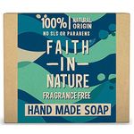 Faith In Nature Natural Fragrance Free Hand Soap Bar, Sensitive, Vegan & Cruelty Free, No SLS or Parabens, 100g