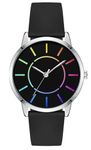 Bisley Watch Silicone Strap Waterproof Watch Fashion Analog Quartz Watches, BSL020-Black, Rainbow