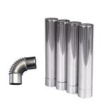 Stove Pipe Extension 90 Degree Chimney Stainless Steel Srtraight Chimney for Outdoor Camping Stove 2.36inch/6cm